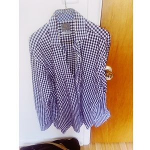 Thomas Dean original Plaid dress shirt